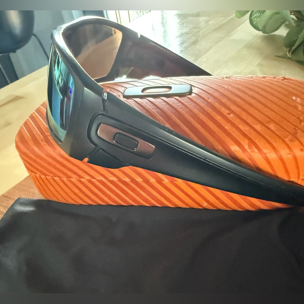 Oakley Fuel Cell Matte Black Sunglasses with Ice Blue Polarized Lenses - Picture 6 of 12